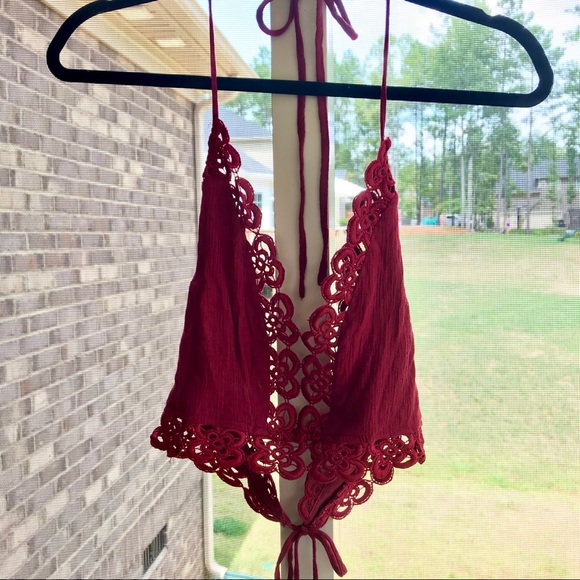 Red with Lace Detail Two Piece Set - Picture 3 of 8